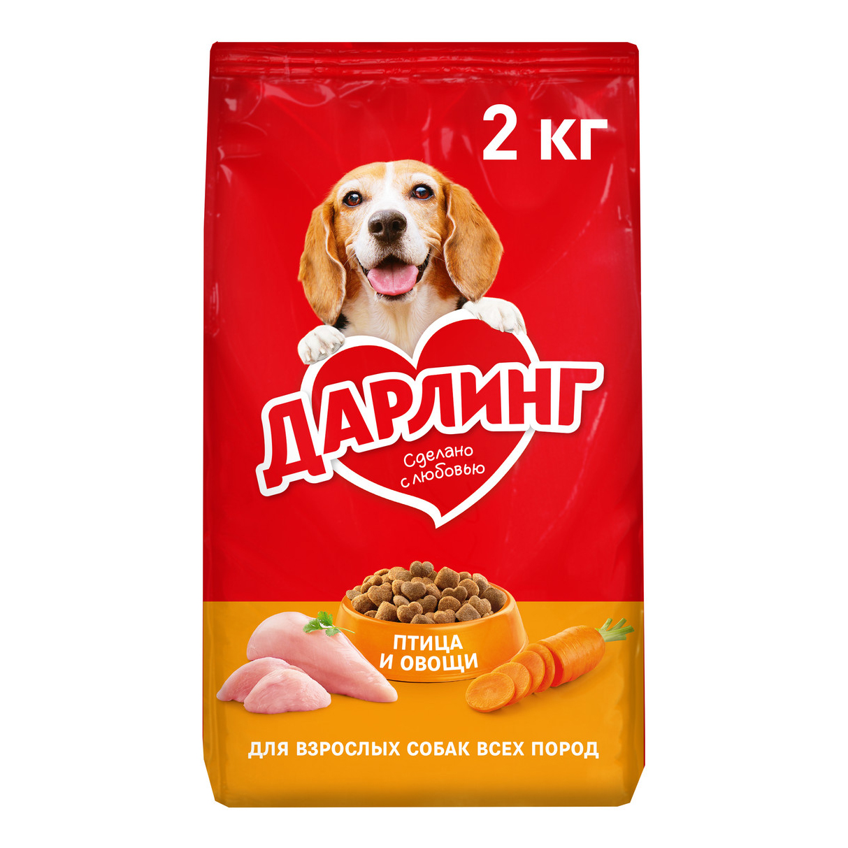 Сухой корм для собак PURINA Darling с курицей и овощами 2 кг 429₽