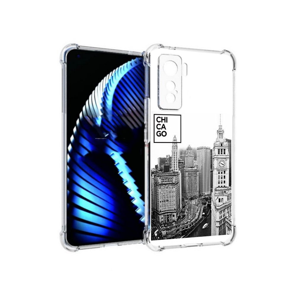 

Чехол MyPads Tocco для Vivo iQOO 5 черно белый чикаго, Прозрачный, Tocco