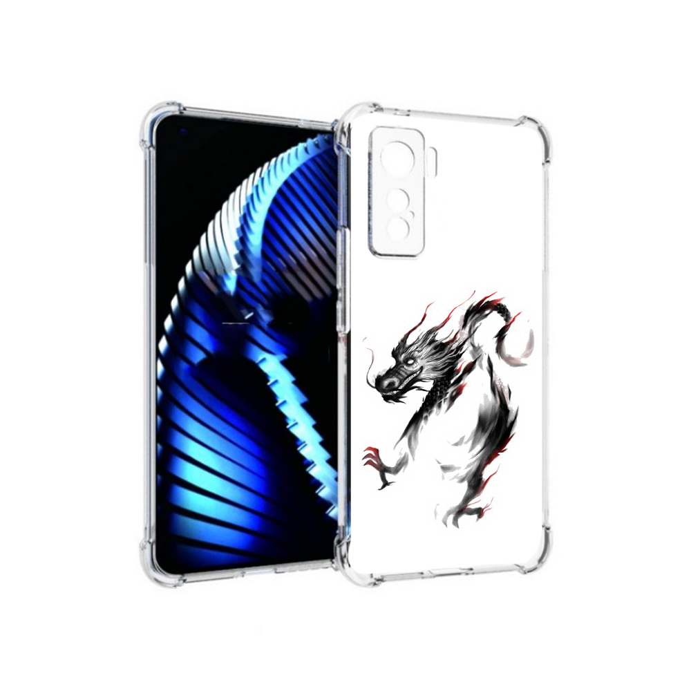

Чехол MyPads Tocco для Vivo iQOO 5 черный дракон, Прозрачный, Tocco