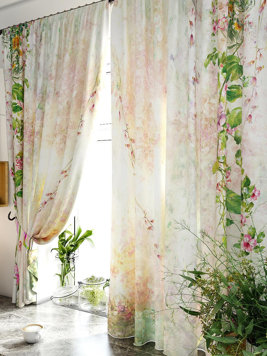 

Комплекты штор AT HOME Вариол высота 180 см, ширина 150 см, Бежевый, 920191