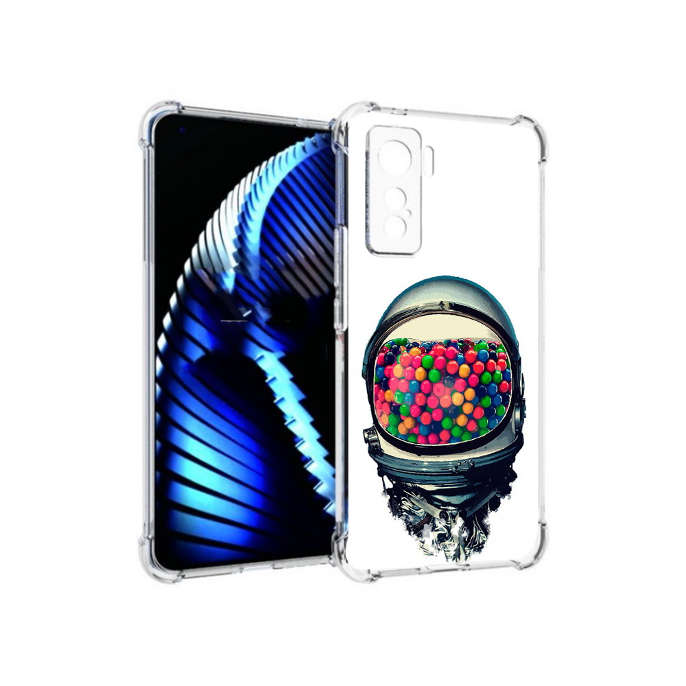 

Чехол MyPads Tocco для Vivo iQOO 5 шлем космонавта, Прозрачный, Tocco