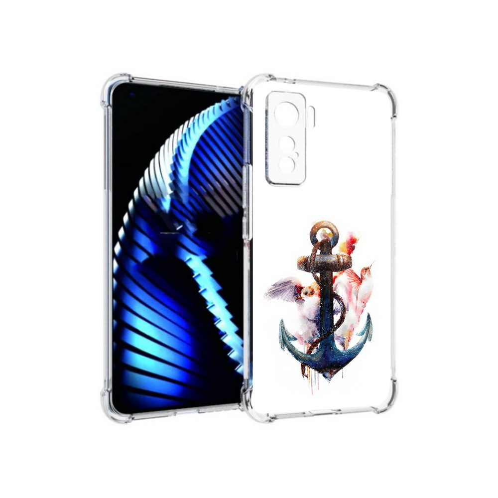 

Чехол MyPads Tocco для Vivo iQOO 5 якорь с птицами, Прозрачный, Tocco