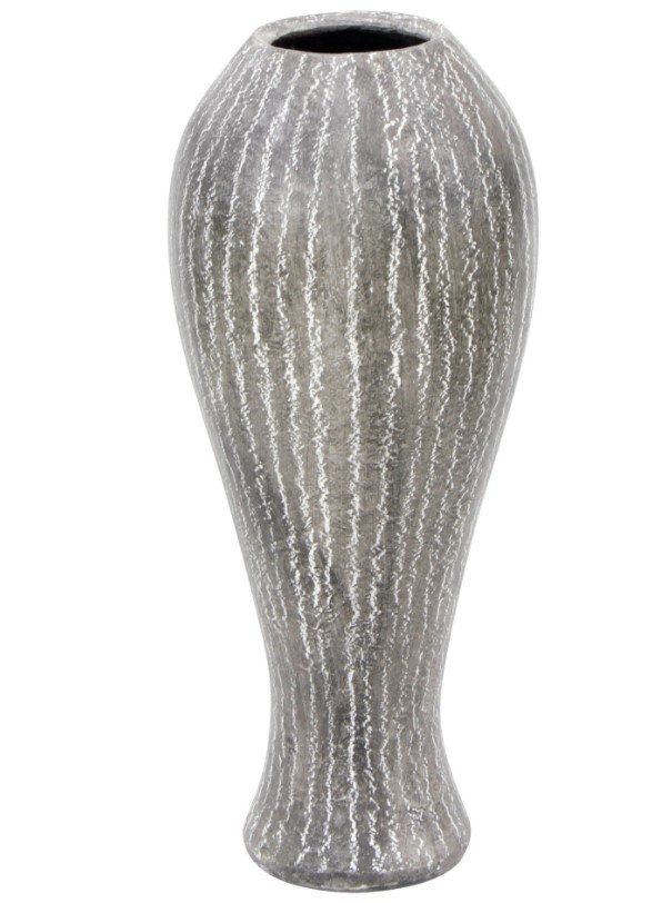 фото Ваза rattan grand deco glass pot white-black декоративная 27 х 60 см