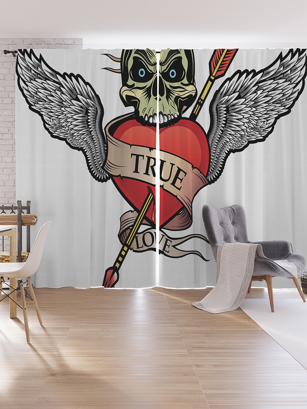 

Шторы под лён JoyArty "Стрела сердца", серия Oxford DeLux, 340х265 см, Стрела сердца