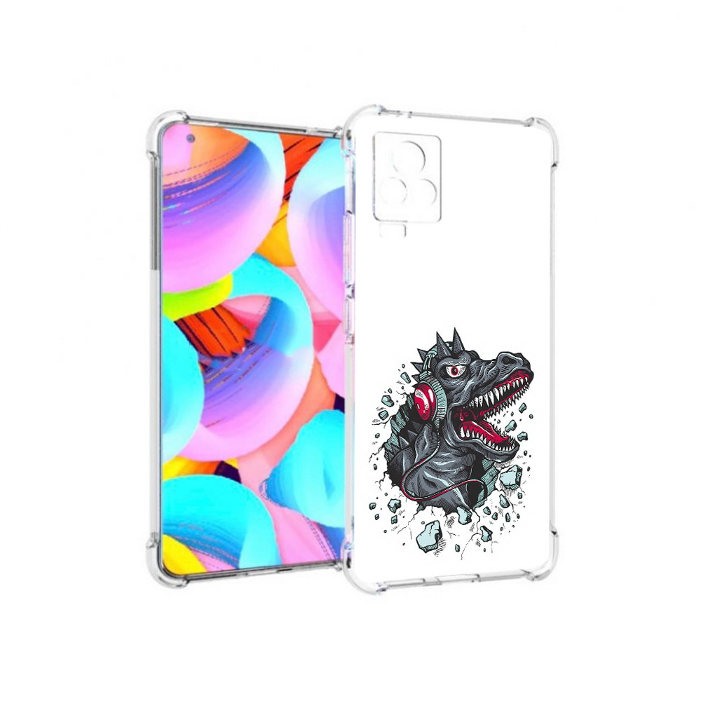 

Чехол MyPads Tocco для Vivo IQOO 7 Нарисованный динозавр в наушниках (PT226958.415.124), Прозрачный, Tocco