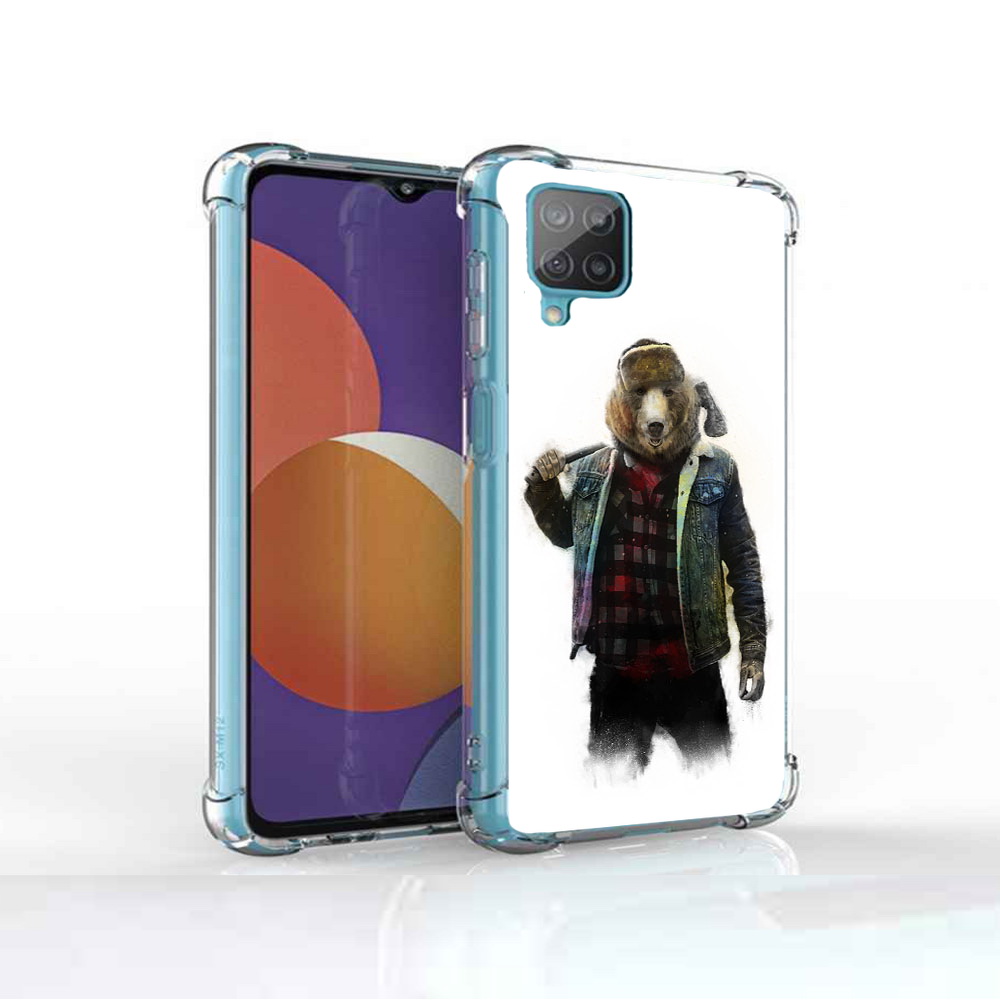 

Чехол MyPads Tocco для Samsung Galaxy M12 медведь с топором (PT226930.536.469), Прозрачный, Tocco