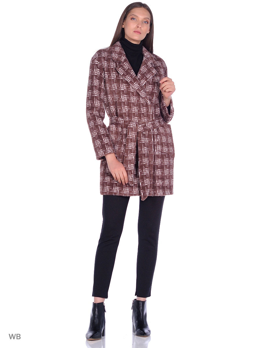 Пальто женское Louren Wilton 1936-LW-N коричневое 46 RU