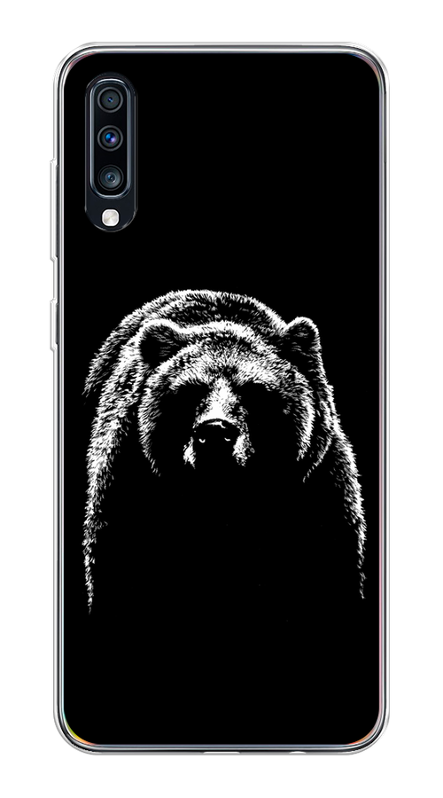 

Чехол на Samsung Galaxy A70 "Медведь в ночи", Белый;черный, 28150-1