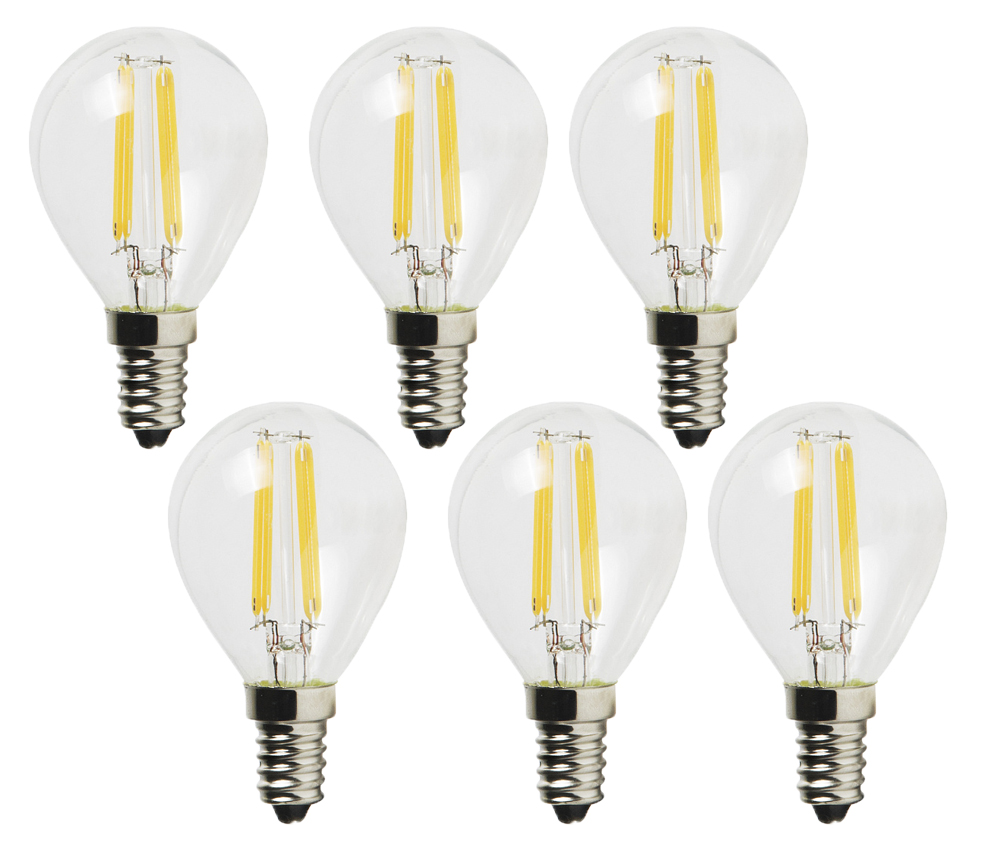 фото Светодиодная лампа vklux bk-14w5g45 edison, 5 вт, 3000к, стекло 6 шт.