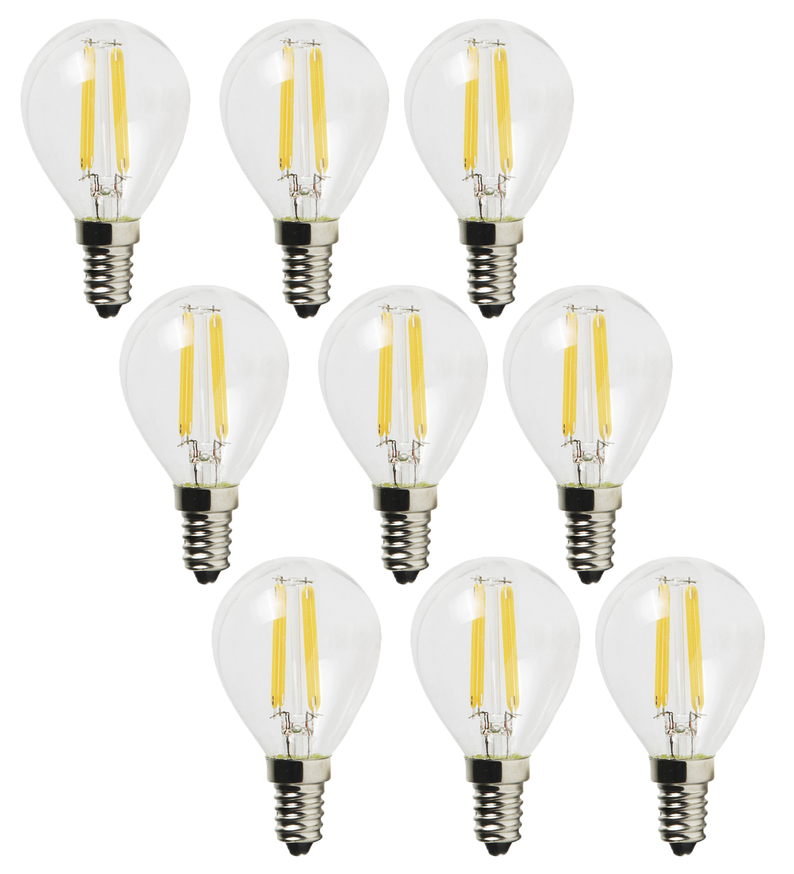 Светодиодная лампа VKlux BK-14W5G45 Edison, 5 Вт, 3000К, стекло 9 шт.