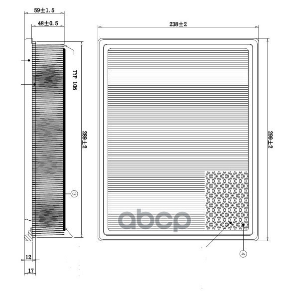 фото Фильтр воздушный doubleforce 23190-09000 / 23190-21001/23190-09001/23190-09001/ 231902100 double force