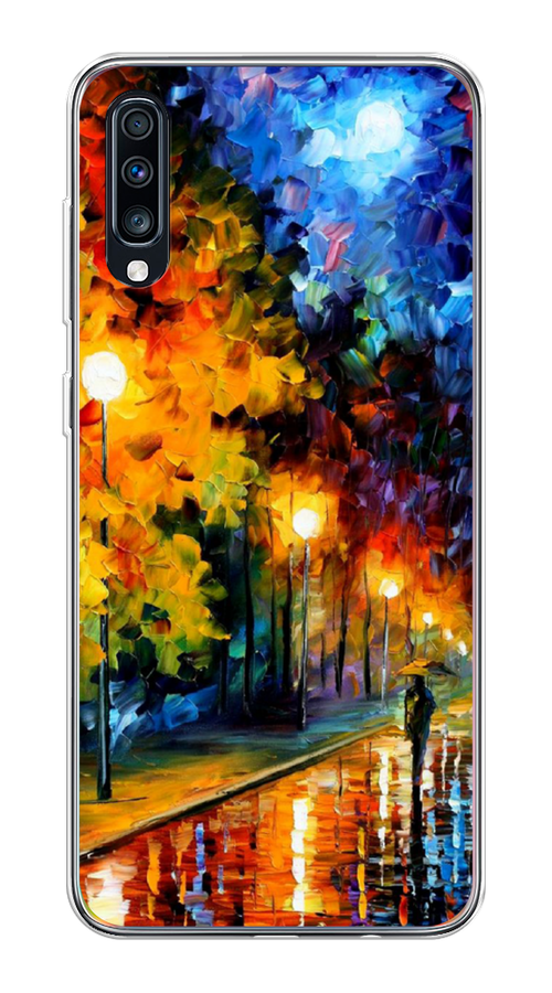 

Чехол на Samsung Galaxy A70 "Безлюдная улочка", Оранжевый;желтый;синий, 28150-1