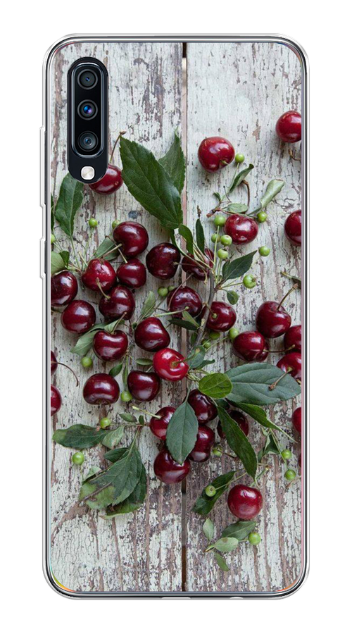 

Чехол на Samsung Galaxy A70 "Вишня", Бордовый;зеленый;серый, 28150-1
