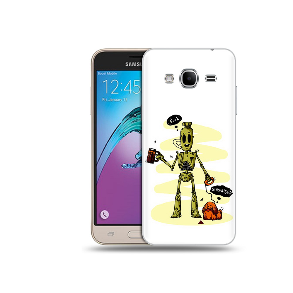 

Чехол MyPads Tocco для Samsung Galaxy J3 (2016) прикольный робот (PT29089.580.557), Прозрачный, Tocco