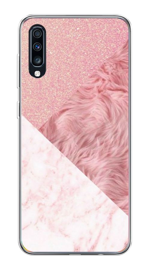 

Чехол на Samsung Galaxy A70 "Текстурные треугольники", Розовый;белый, 28150-1