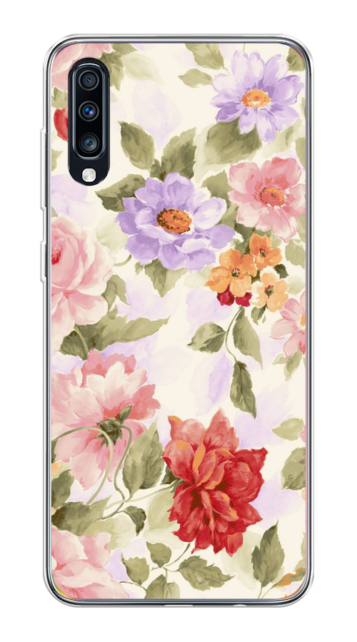 

Чехол на Samsung Galaxy A70 "Акварельные пионы", Розовый;бежевый, 28150-1