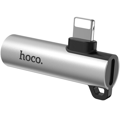 

Аудио адаптер Hoco Lightning на гнездо 3.5мм + Lightning LS21 Silver