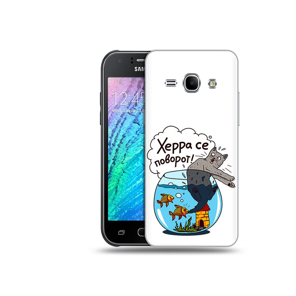 

Чехол MyPads Tocco для Samsung Galaxy J1 Рыбы с котом (PT12095.602.149), Прозрачный, Tocco