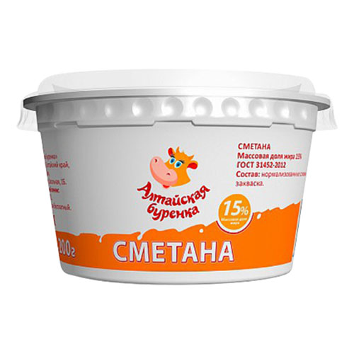 

Сметана Алтайская Буренка 15% 200 г