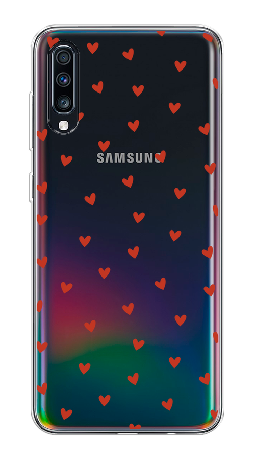 

Чехол на Samsung Galaxy A70 "Red hearts", Красный;прозрачный, 28150-1