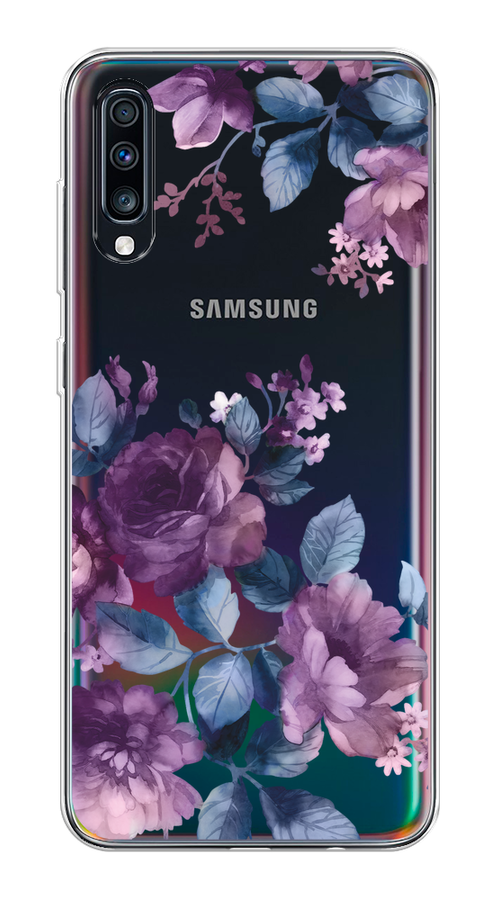 

Чехол на Samsung Galaxy A70 "Purple Blossoms", Синий;фиолетовый, 28150-1