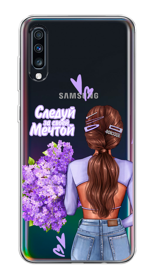 

Чехол на Samsung Galaxy A70 "Следуй за своей мечтой", Фиолетовый;коричневый, 28150-1