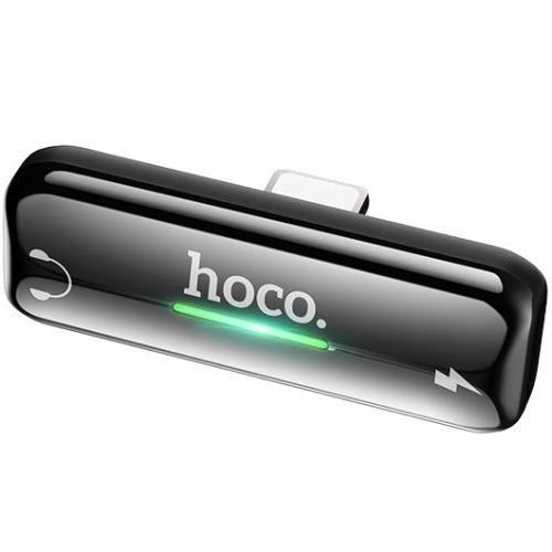 Аудио адаптер Hoco Lightning на 2 гнезда Lightning LS27 Metal Grey