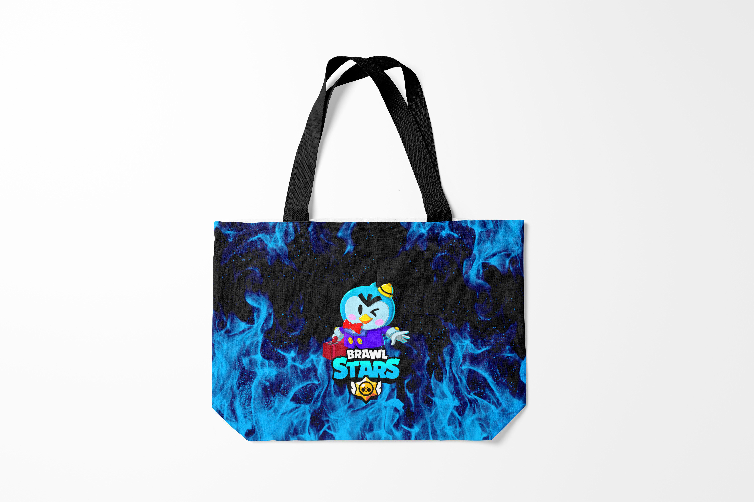 

Сумка шoппер унисекс Burnettie Brawl Stars MR.P, черный; голубой, Brawl Stars MR.P