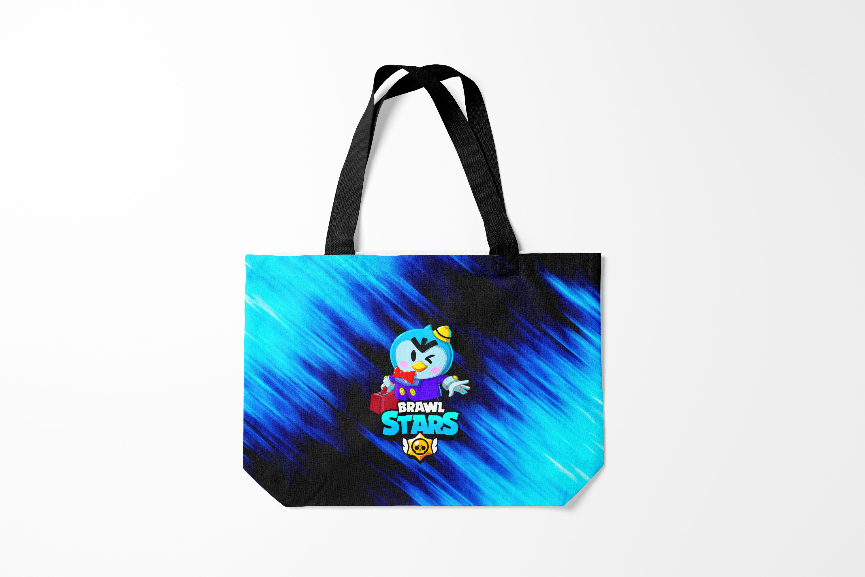 

Сумка шoппер унисекс Burnettie Brawl Stars MR.P, черный; голубой, Brawl Stars MR.P