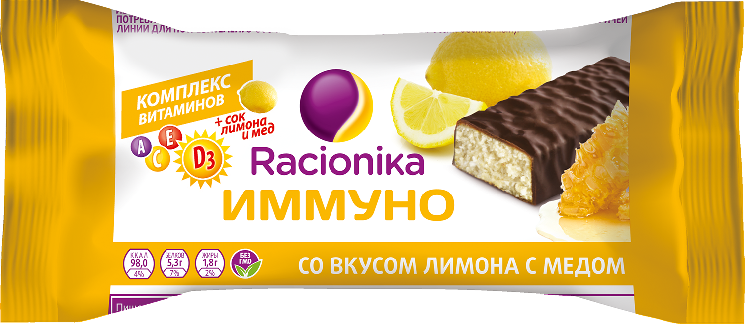 Батончик Racionika Иммуно со вкусом меда и лимона 30 г