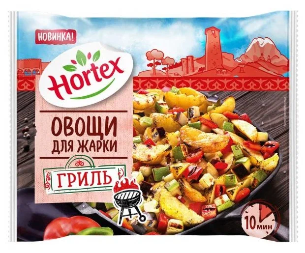 Смесь овощная Hortex гриль, для жарки, быстрозамороженная, 400 г