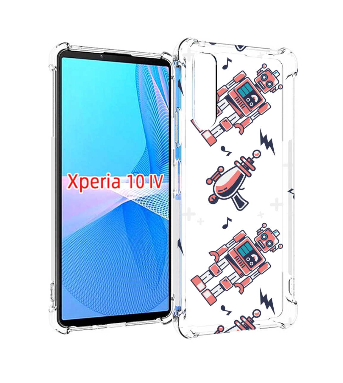 

Чехол MyPads мини-роботы для Sony Xperia 10 IV (10-4), Прозрачный, Tocco