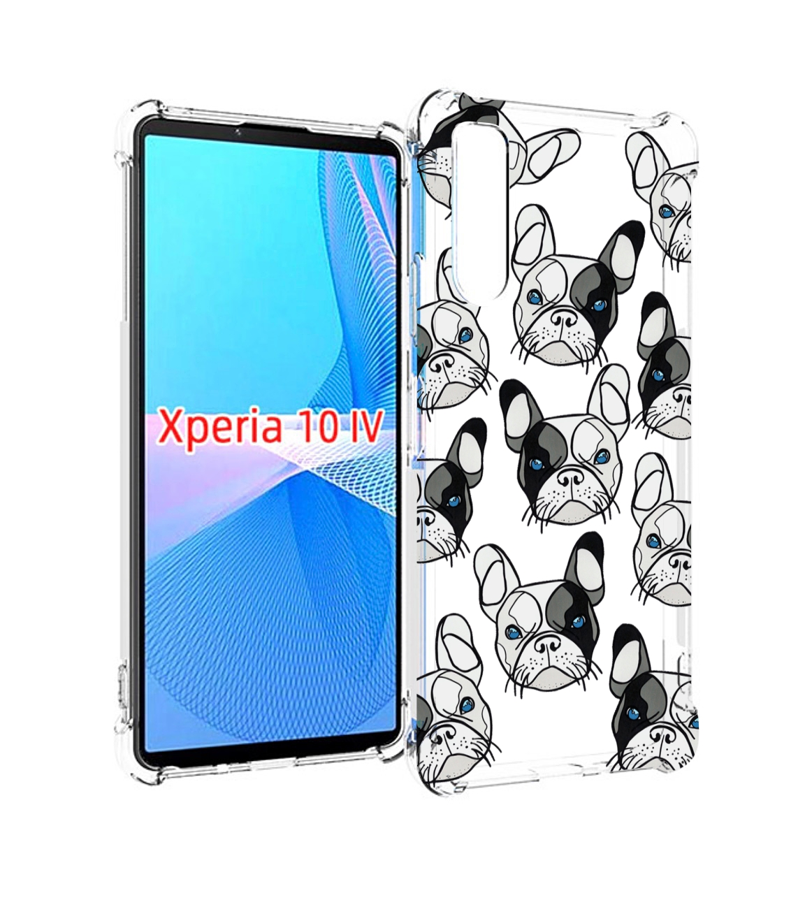 

Чехол MyPads мини-собачки-черно-белый для Sony Xperia 10 IV (10-4), Прозрачный, Tocco