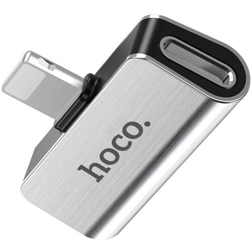 

Аудио адаптер Hoco Lightning на 2 гнезда Lightning LS24 Silver
