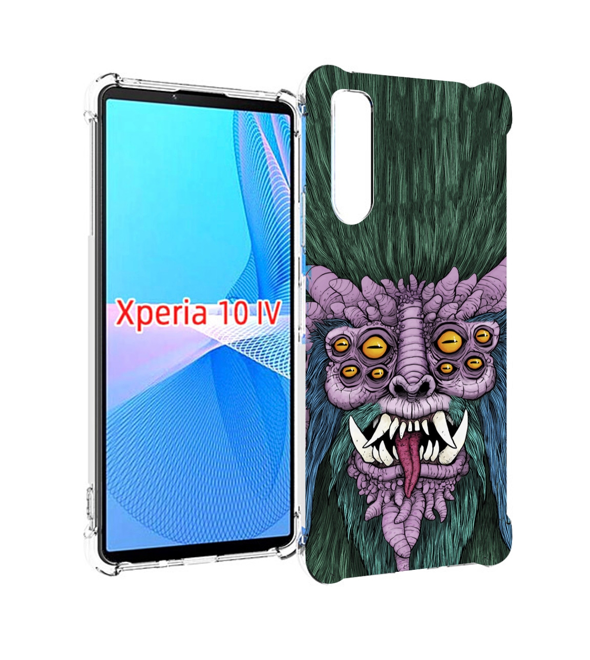 

Чехол MyPads многоглазый черт для Sony Xperia 10 IV (10-4), Прозрачный, Tocco