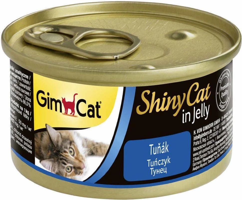 фото Влажный корм для кошек gimcat shinycat , тунец, 24шт, 70г