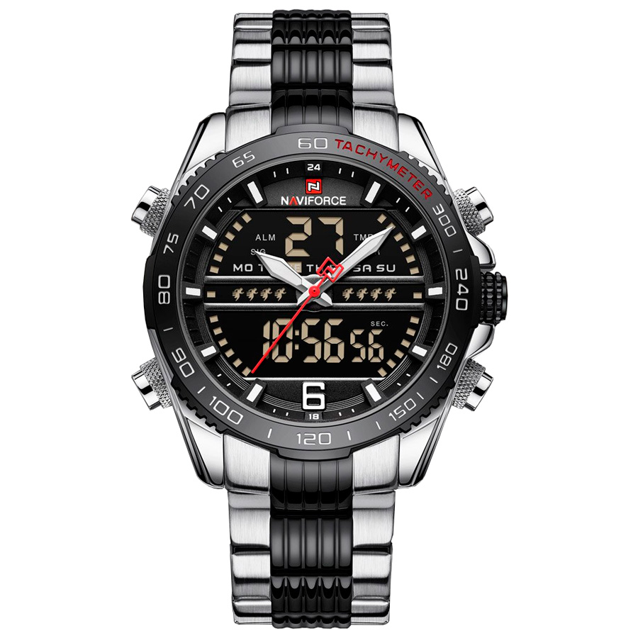 Наручные часы мужские Naviforce NF9195S серебристые/черные