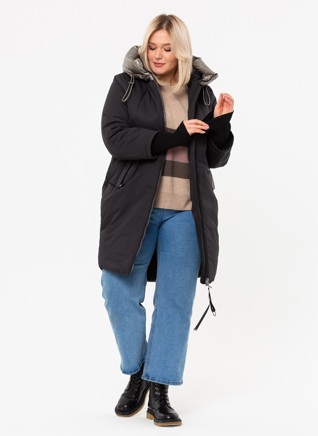 

Пальто женское Amimoda 65870 черное 54 RU, Черный, 65870