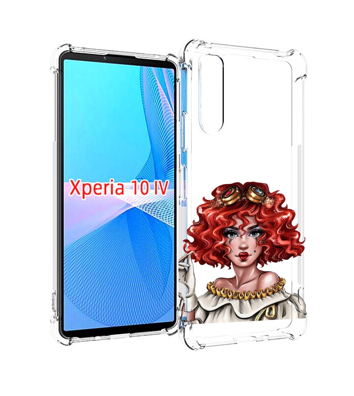 Чехол MyPads модель-в-сине-красных-очках женский для Sony Xperia 10 IV (10-4)