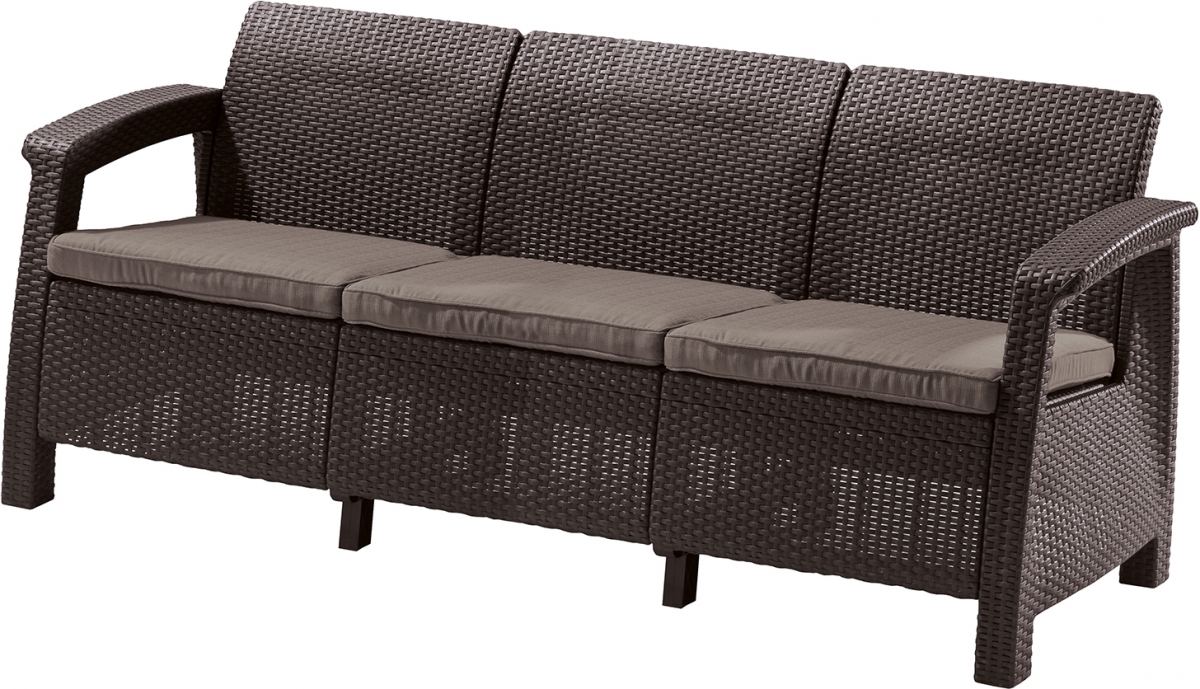 Диван Corfu Triple (Love Seat Max) РОССИЯ (кор.серая подушка) (17197959), 223207 EDREMPLAS