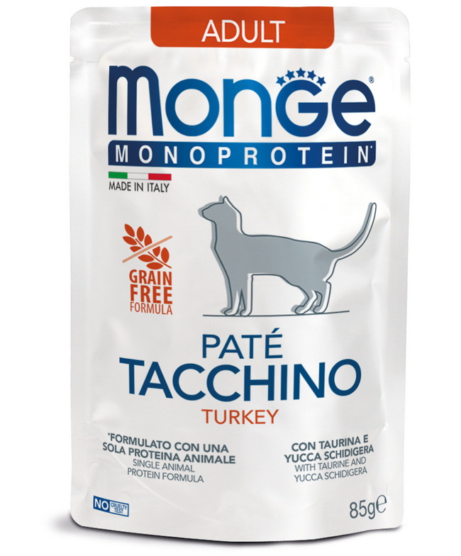 фото Влажный корм для кошек monge monoprotein adult, индейка, 28шт, 85г