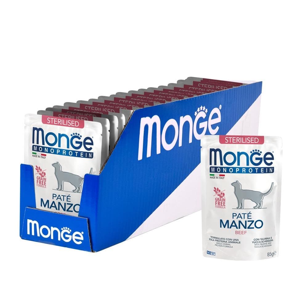 фото Влажный корм для кошек monge monoprotein sterilised, говядина, 28шт, 85г