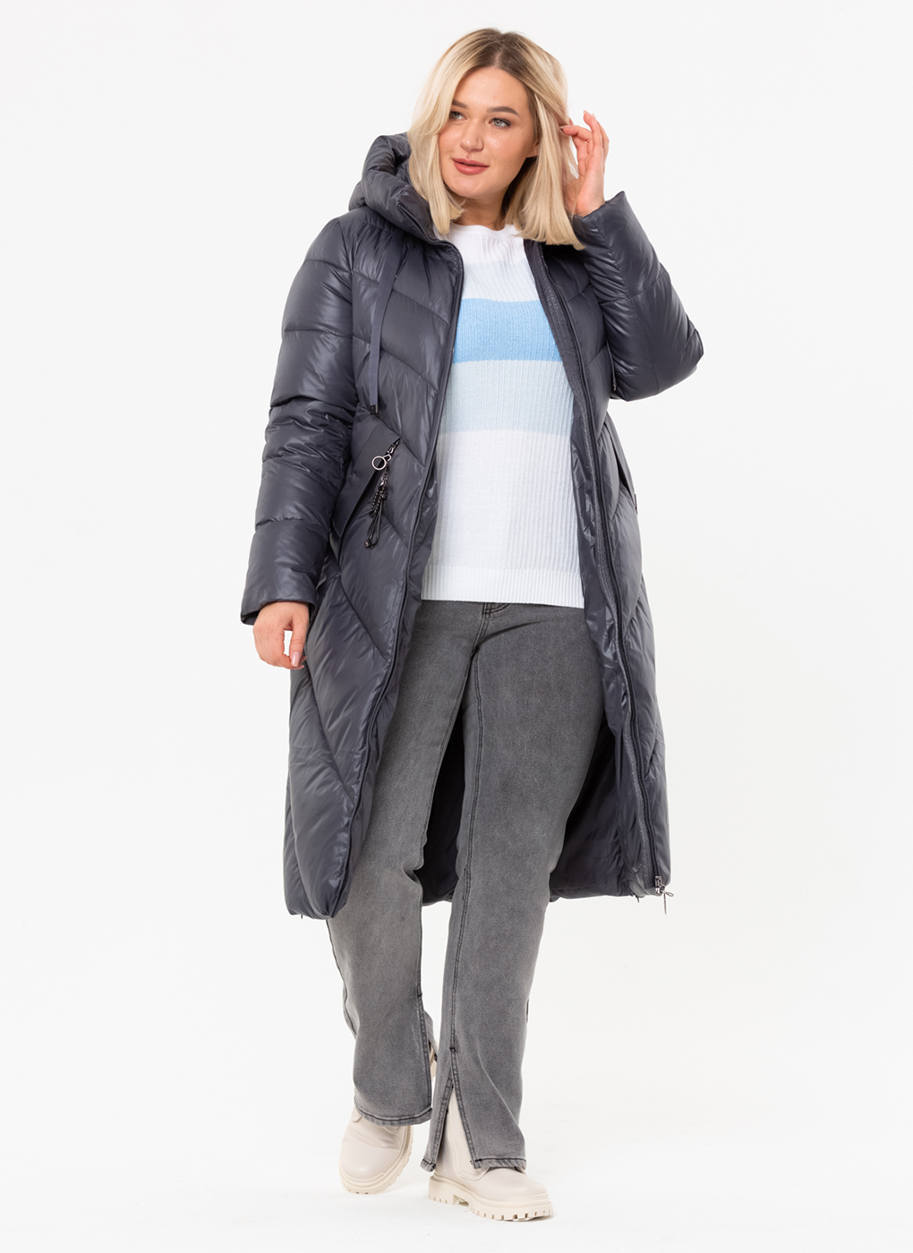 

Пальто женское Amimoda 65873 серое 48 RU, Серый, 65873