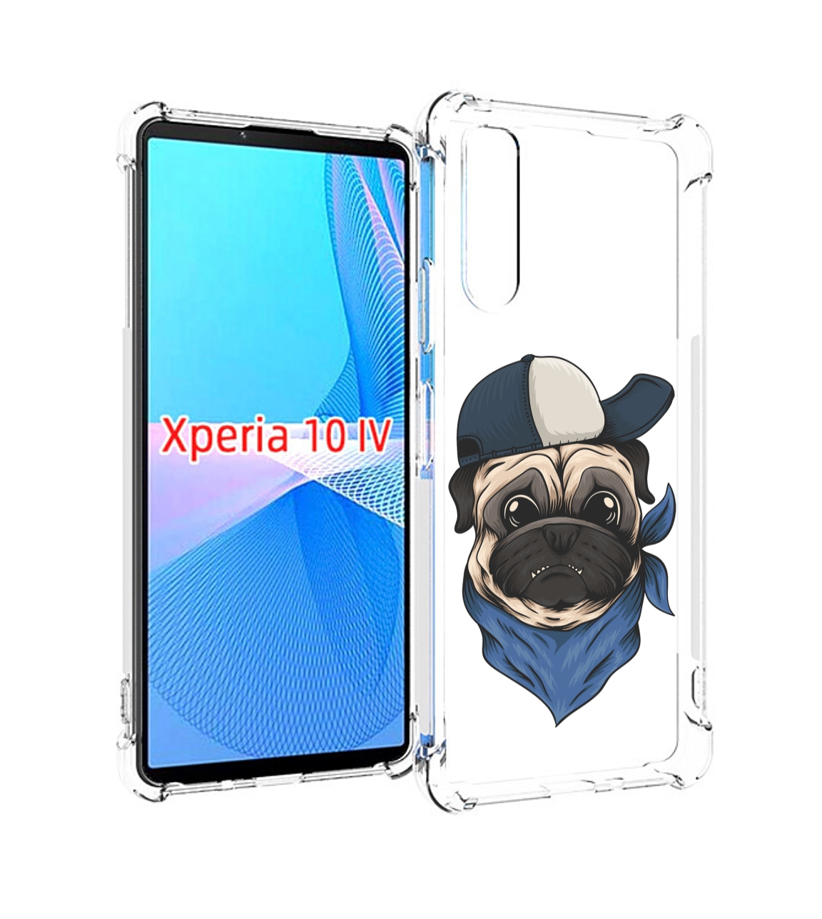 Чехол MyPads мопс-в-кепке для Sony Xperia 10 IV (10-4)