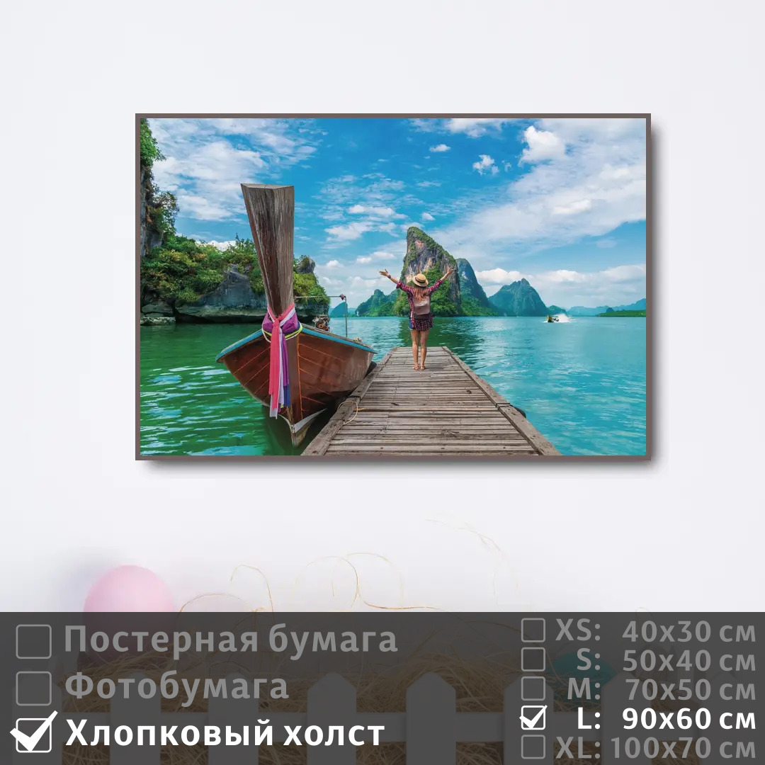 

Постер на холсте ПолиЦентр Отпуск в тропическом раю 90х60 см, ОтпускВТропическомРаю