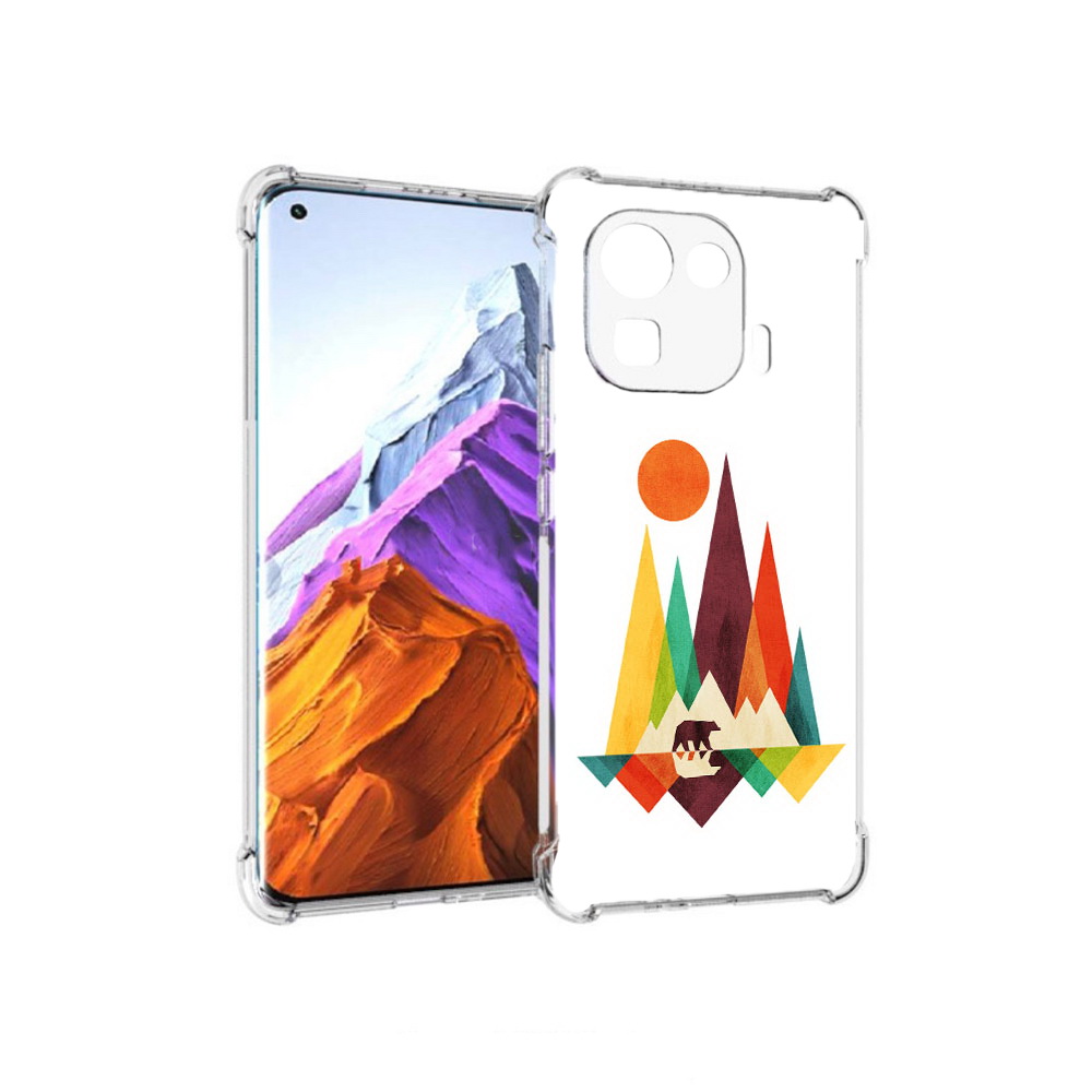

Чехол MyPads Tocco для Xiaomi 11 Pro нарисованные горы с медведем (PT144585.286.506), Прозрачный, Tocco