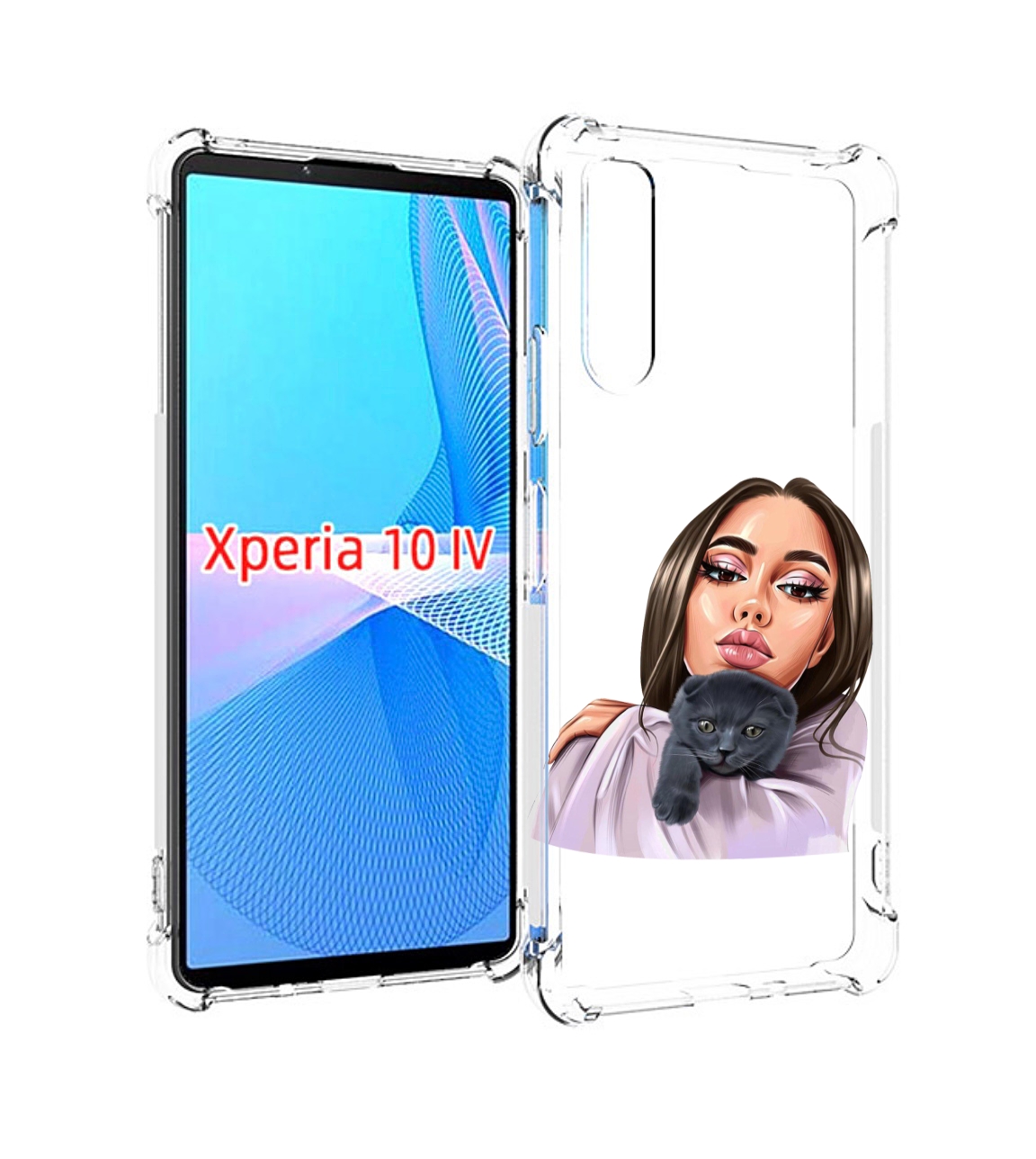 

Чехол MyPads нарисованная-девушка-с-котом женский для Sony Xperia 10 IV (10-4), Прозрачный, Tocco
