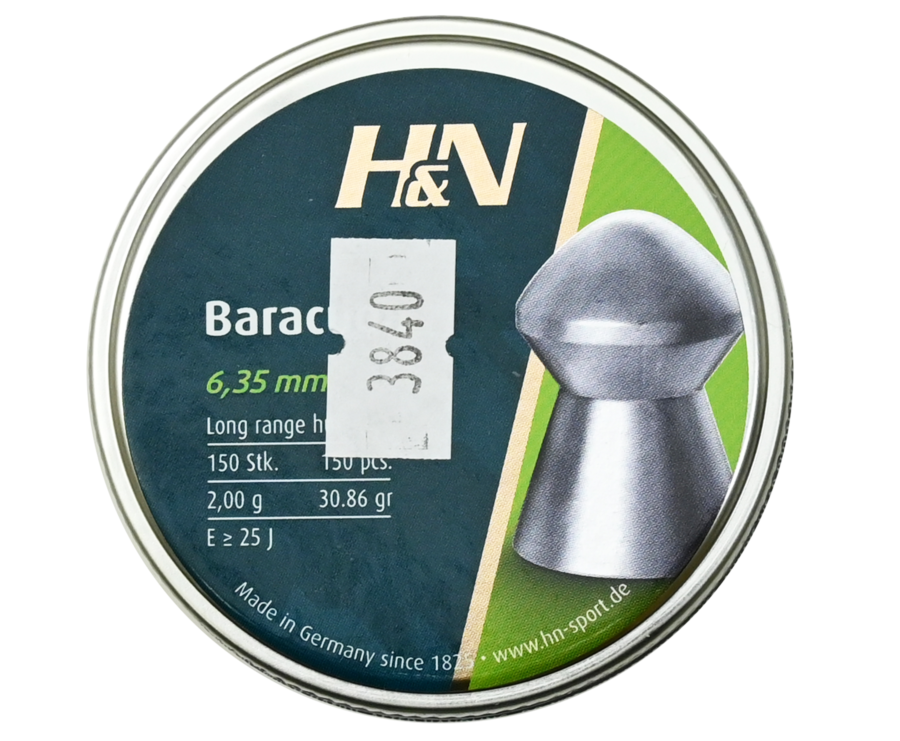 

Пули пневматические H&N Baracuda 6.35 мм 150 шт, 2 грамма, Серебристый, Baracuda