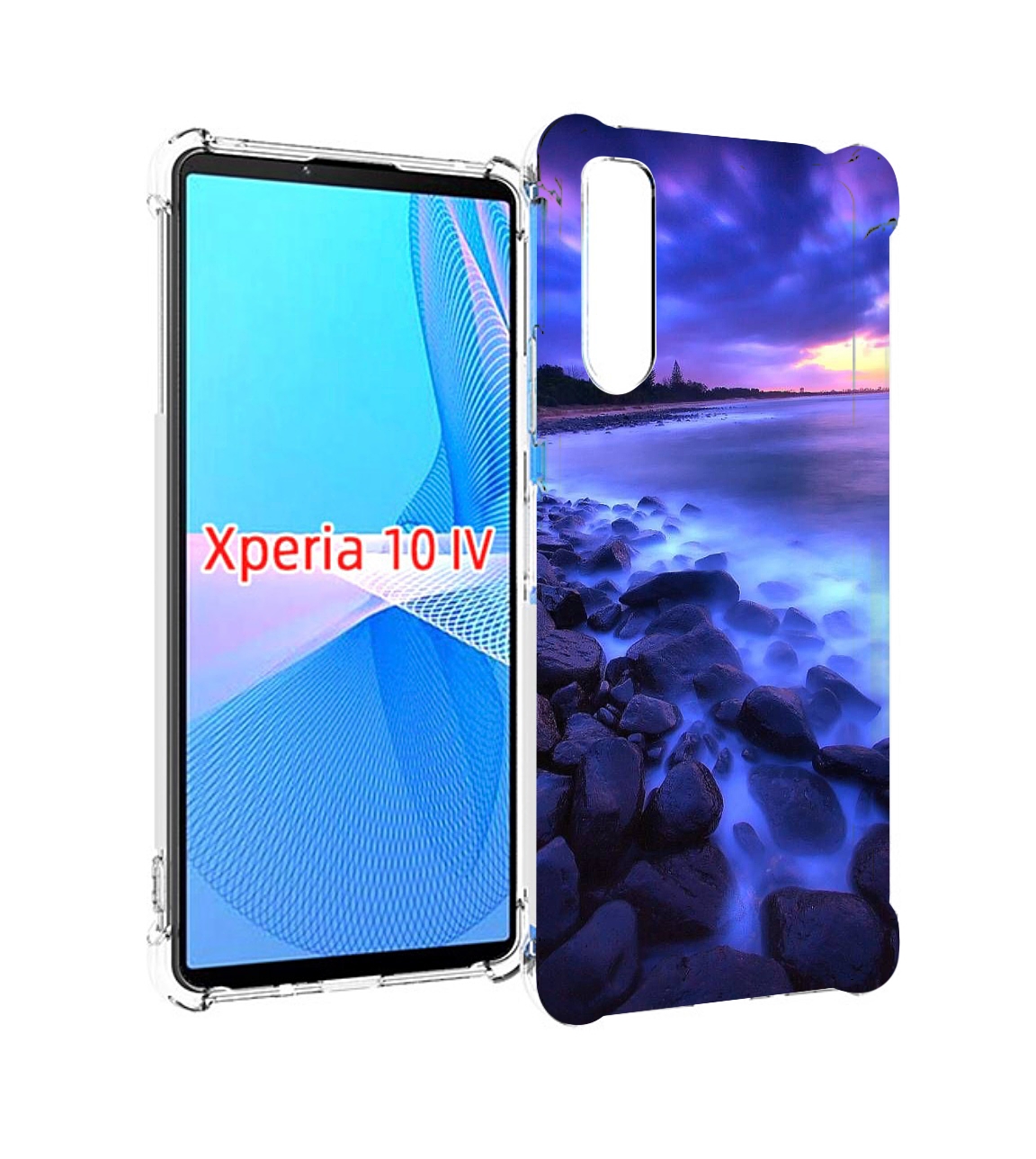 

Чехол MyPads неоновый берег для Sony Xperia 10 IV (10-4), Прозрачный, Tocco