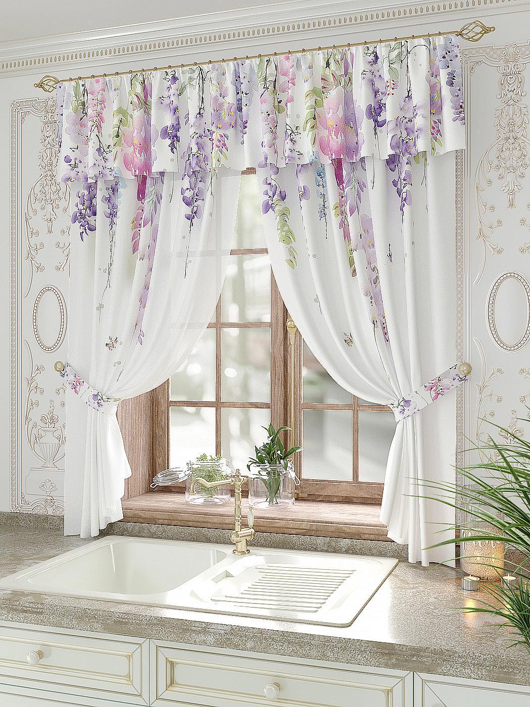 

Комплекты штор AT HOME Олирионс высота 180 см, ширина 150 см, Белый, 934094